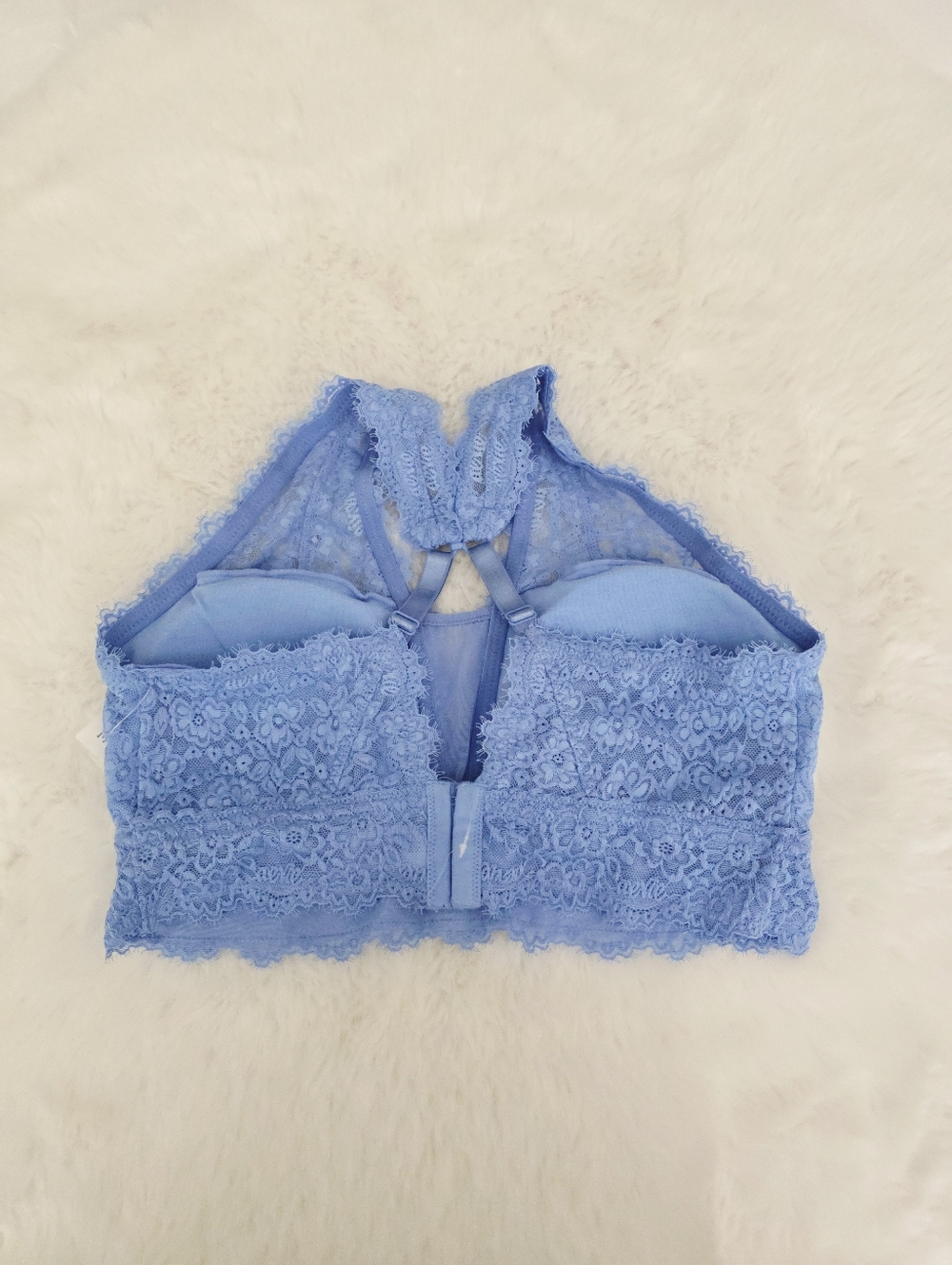 AERIE💙 Eyelash Lace Padded Plunge Bralette SIZE XL/DD - Picture 9 of 9